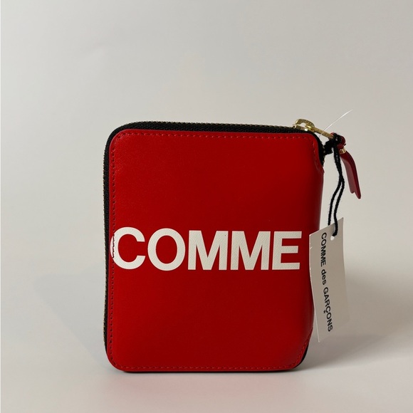 Comme des Garçons Red Leather Super Logo Wallet | With Box - Picture 2 of 3